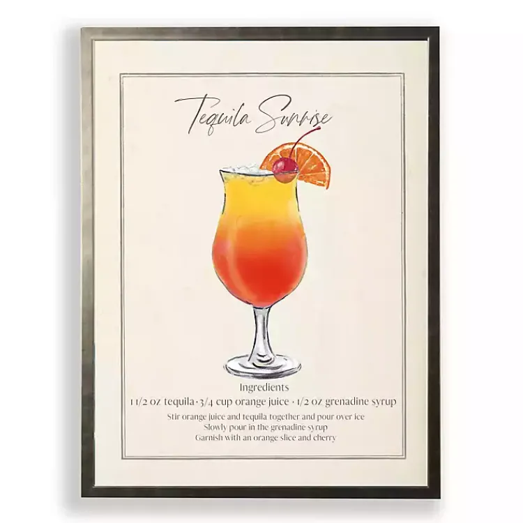 Framed Art-Kirklands Home Tequila Sunrise Framed Art Print Orange