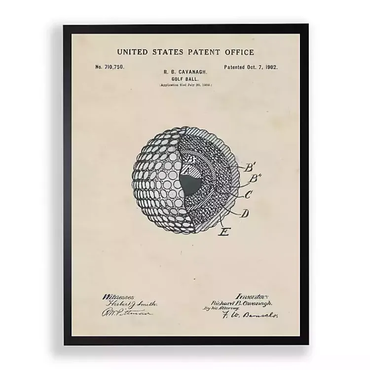 Framed Art-Kirklands Home Golf Ball Patent Framed Art Print