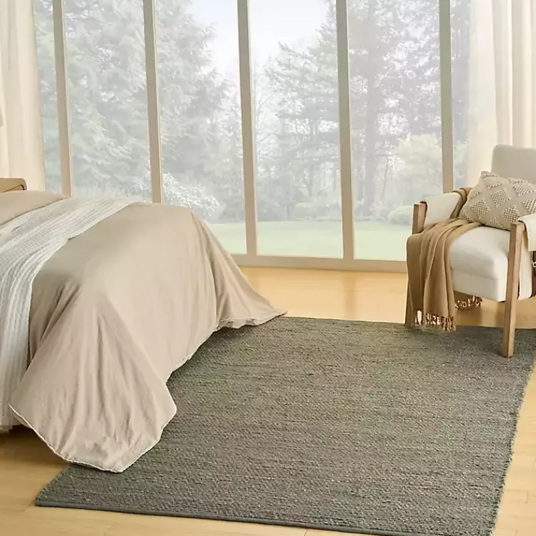 Area Rugs-Kirklands Home Jaxon Sage Natural Jute Area Rug, 5x7 Green