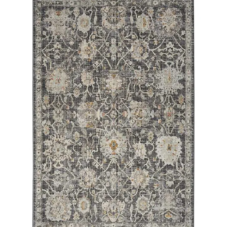 Area Rugs-Kirklands Home Vintage Charcoal Oushak Area Rug, 5x7 Gray