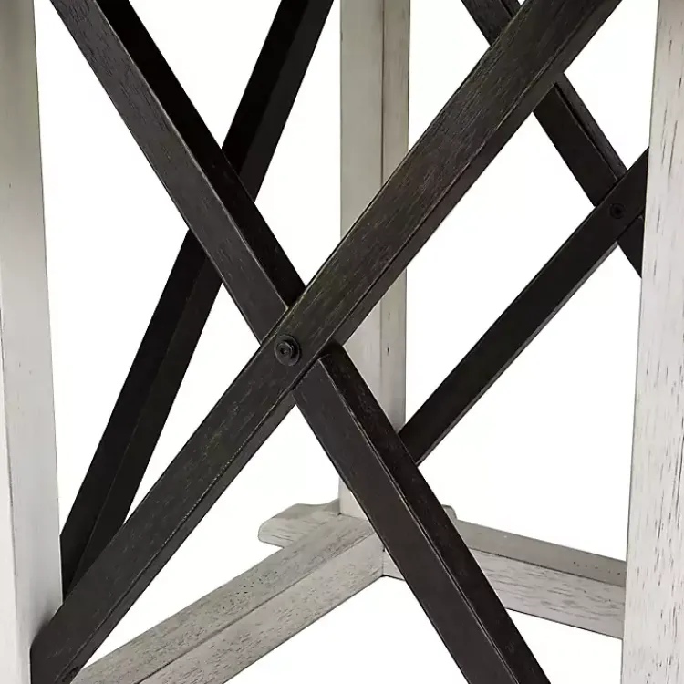 Dining Tables-Kirklands Home Rustic White & Oak Wood Round Dining Table Brown