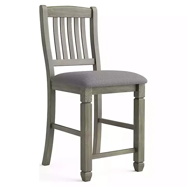 Bar Stools & Counter Height Stools-Kirklands Home Wire-Brushed Noreste Counter Stools, Set of 2 Gray