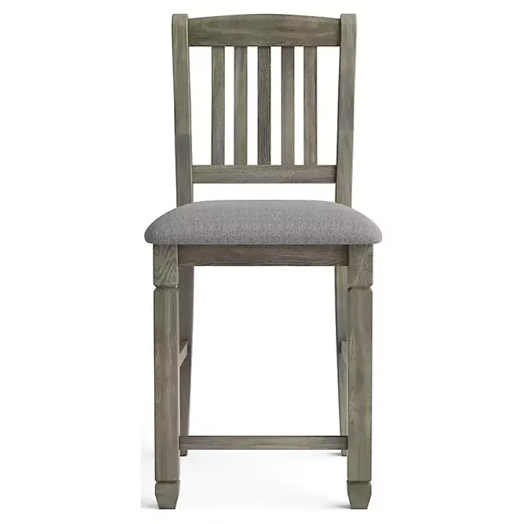 Bar Stools & Counter Height Stools-Kirklands Home Wire-Brushed Noreste Counter Stools, Set of 2 Gray