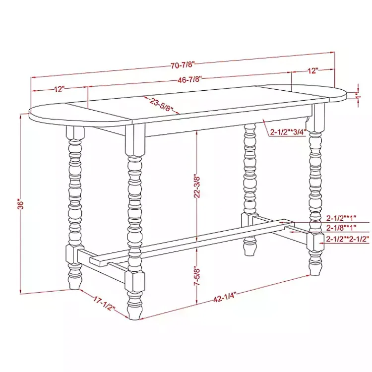 Dining Tables-Kirklands Home Dark Walnut & White Wood Ema Counter Height Table Brown