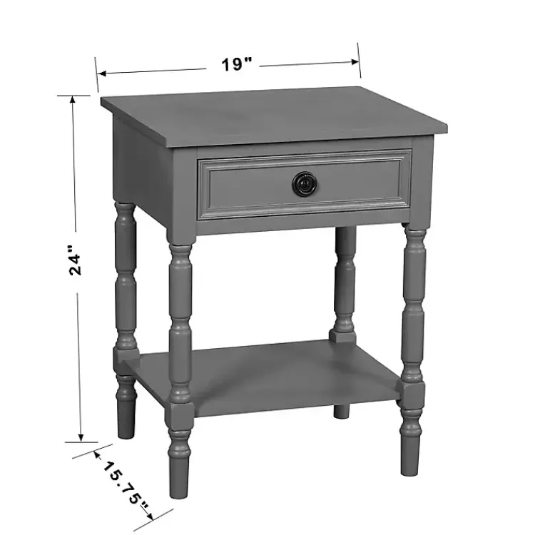 Accent & End Tables-Kirklands Home Dark Wood Barrett Accent Table Gray