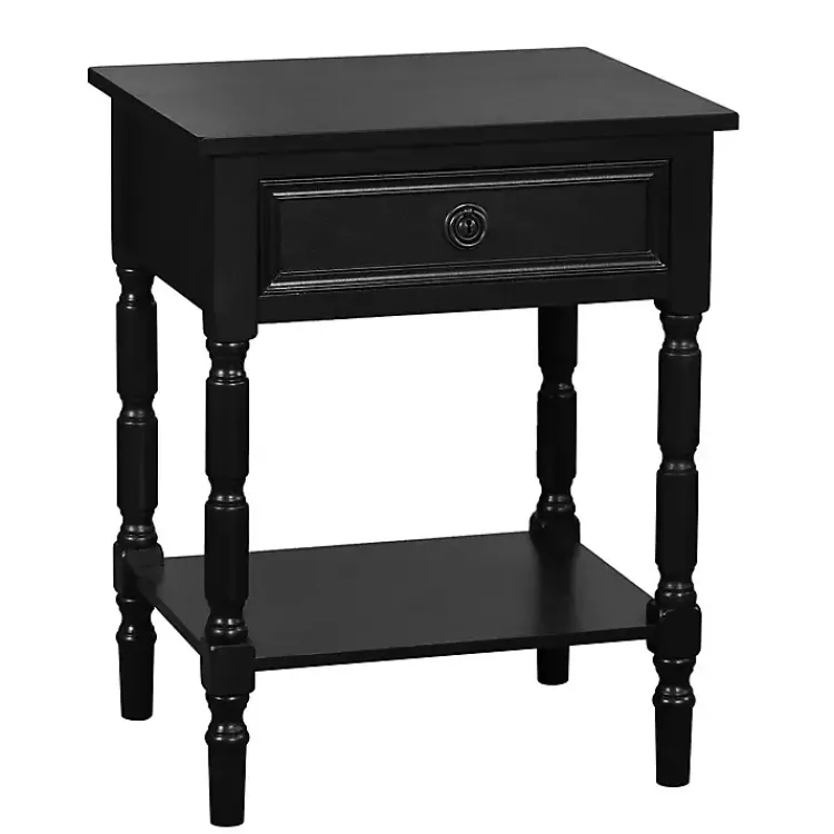 Accent & End Tables-Kirklands Home Wood Barrett Accent Table Black