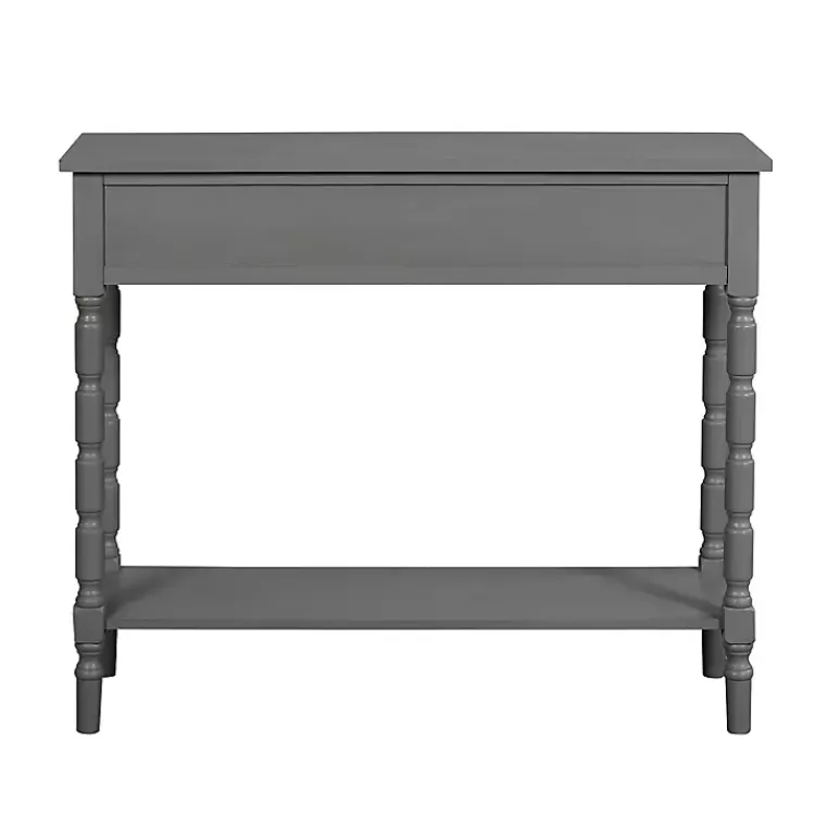 Console Tables-Kirklands Home Dark Wood 2-Drawer Barrett Console Table Gray