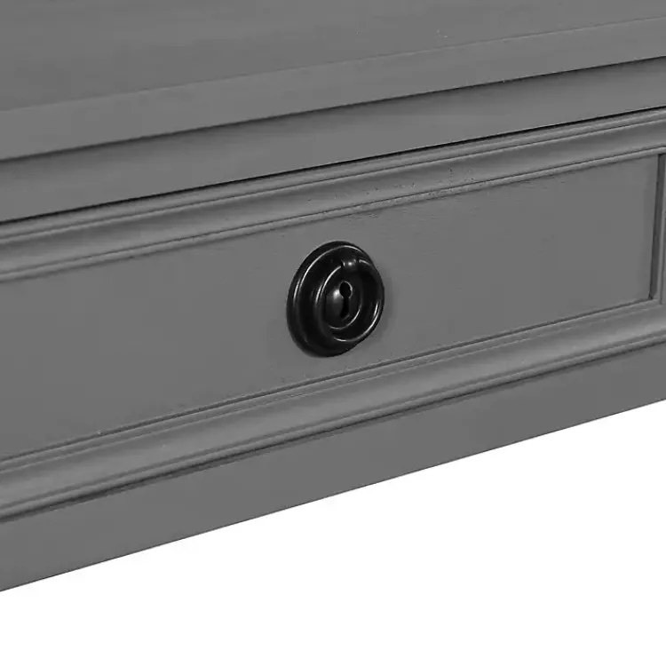 Console Tables-Kirklands Home Dark Wood 2-Drawer Barrett Console Table Gray