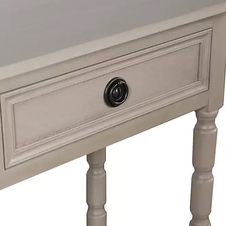 Console Tables-Kirklands Home Light Wood 2-Drawer Barrett Console Table Gray