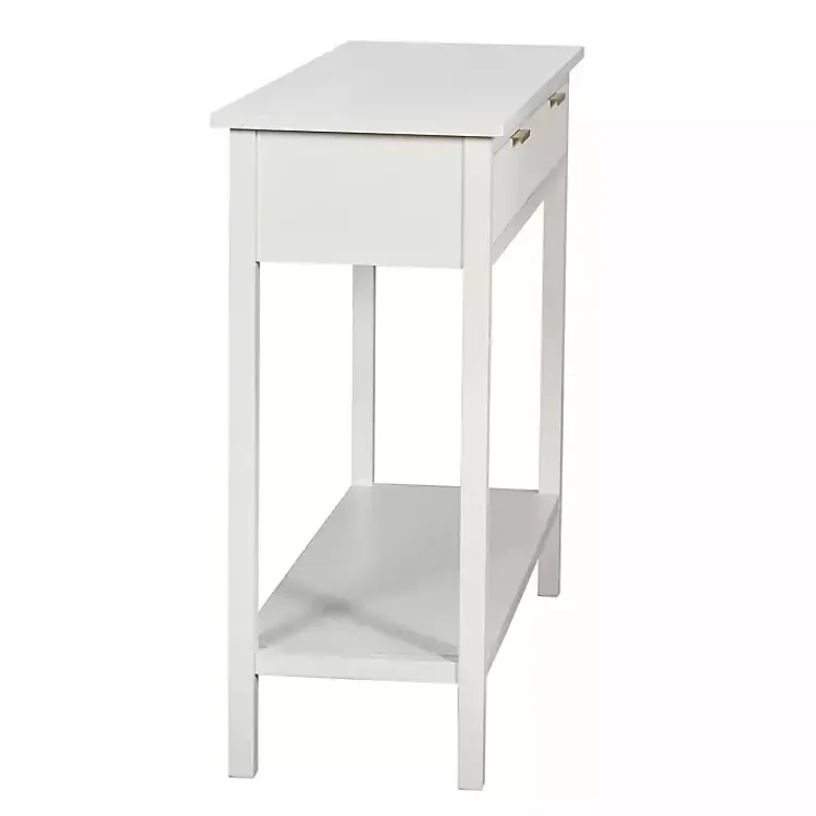 Console Tables-Kirklands Home Ribbed Wood 2-Drawer Colleen Console Table White