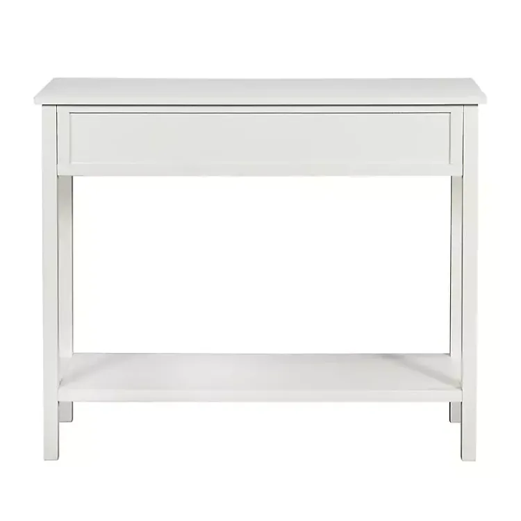 Console Tables-Kirklands Home Ribbed Wood 2-Drawer Colleen Console Table White