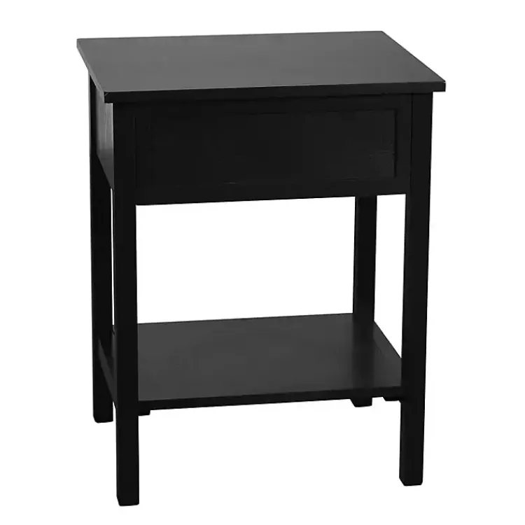 Accent & End Tables-Kirklands Home Ribbed Wood Colleen Accent Table Black