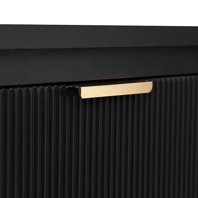 Accent & End Tables-Kirklands Home Ribbed Wood Colleen Accent Table Black