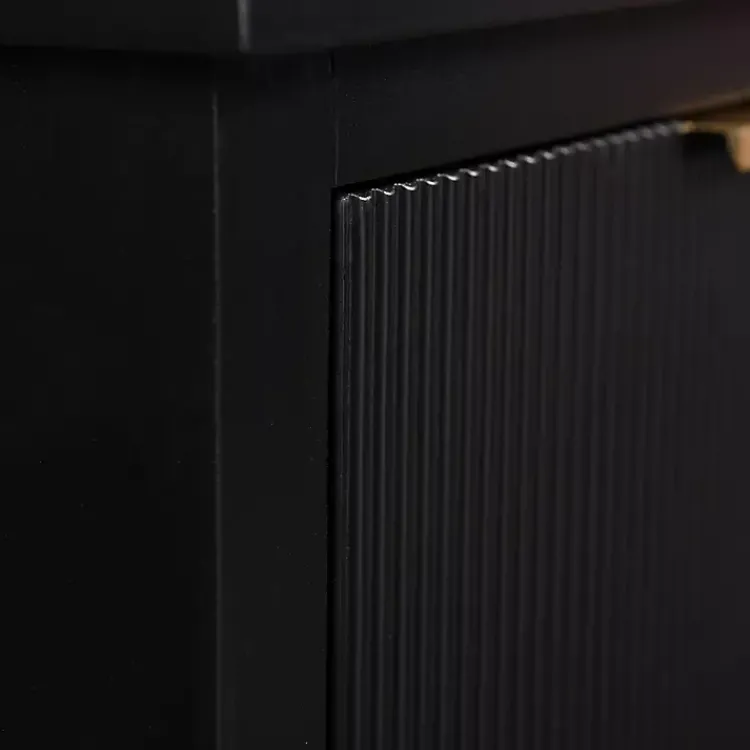 Accent & End Tables-Kirklands Home Ribbed Wood Colleen Accent Table Black