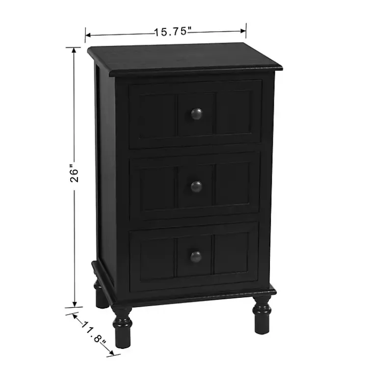 Accent & End Tables-Kirklands Home 3-Drawer Winnie Accent Table Black