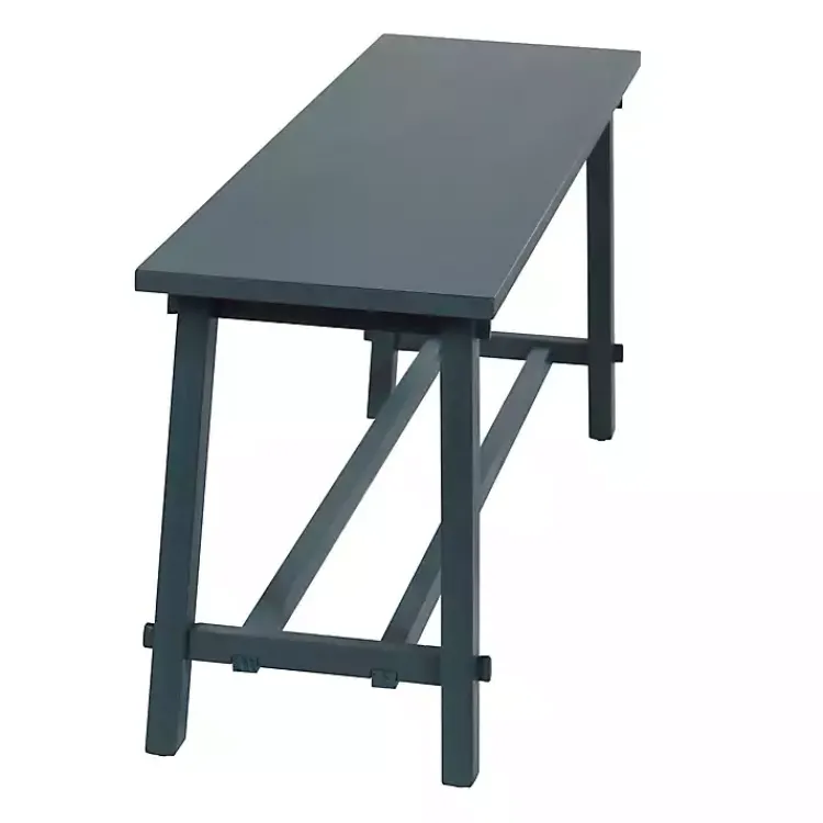 Benches & Ottomans-Kirklands Home Antique Navy Wood Noah Bench Blue