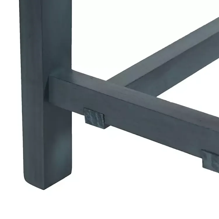 Benches & Ottomans-Kirklands Home Antique Navy Wood Noah Bench Blue