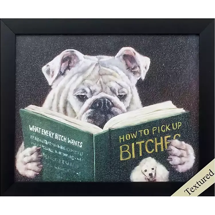 Framed Art-Kirklands Home Dog Reading Framed Art Print