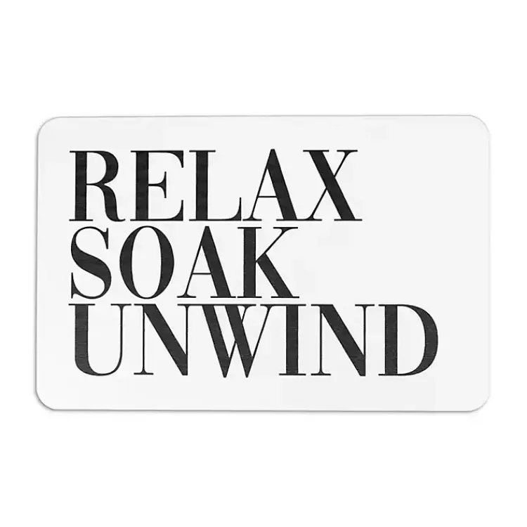 Bathroom Rugs-Kirklands Home Relax Soak Unwind Stone Bath Mat