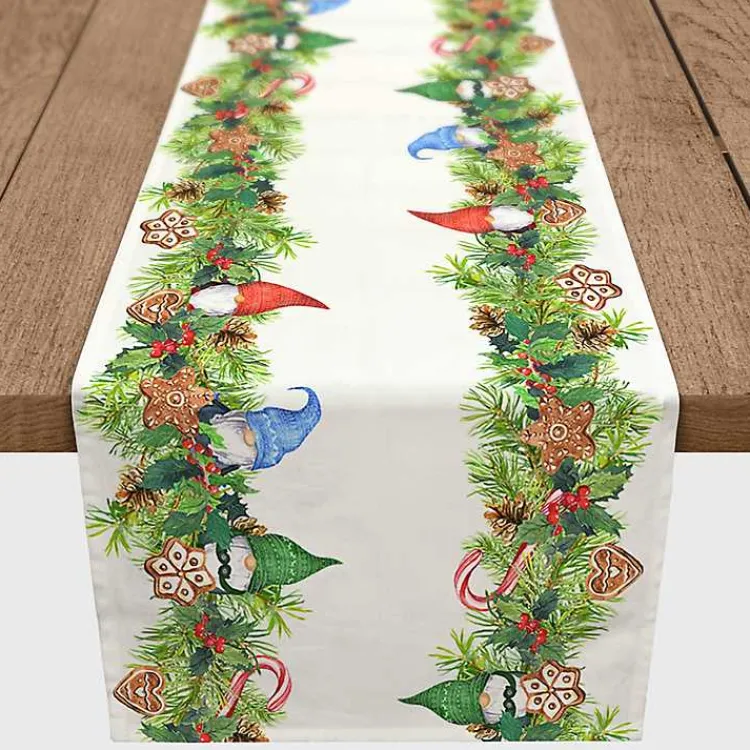Table Linens-Kirklands Home Gnome and Cookies Twill Table Runner, 90 in. Multi