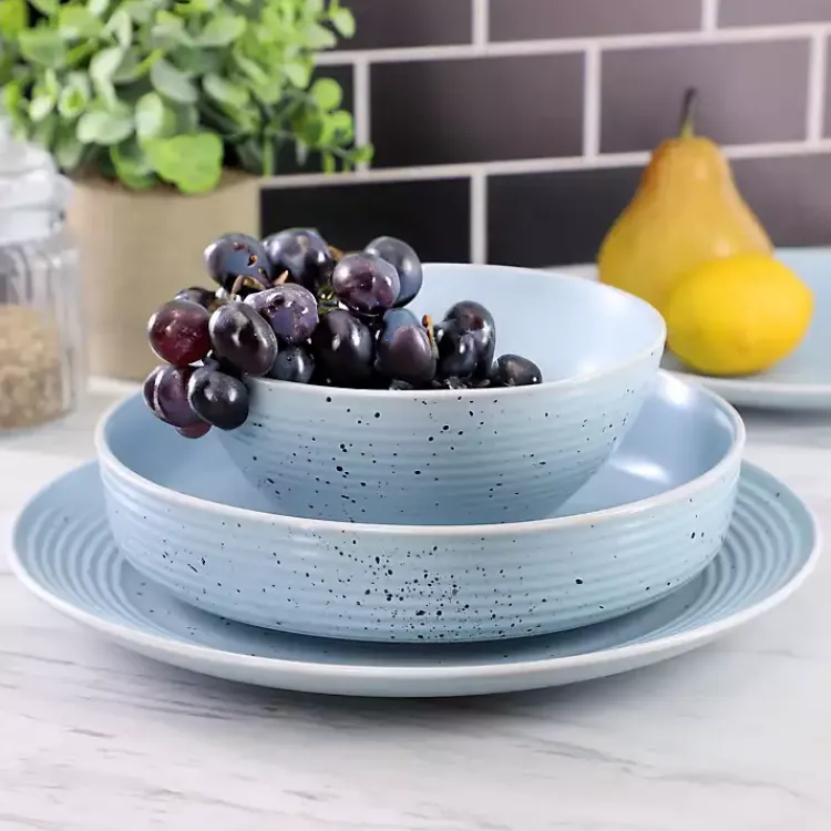 Dinnerware-Kirklands Home Light Emilia Stoneware 16-pc. Dinnerware Set Blue