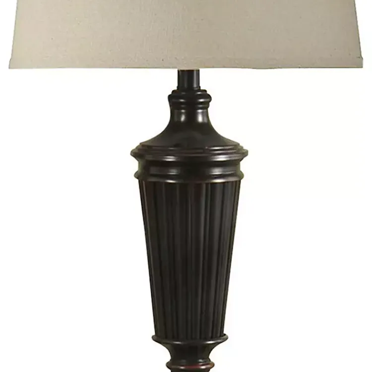 Table Lamps-Kirklands Home Bronze Wood Tapered 3-pc. Lamp Set Tan