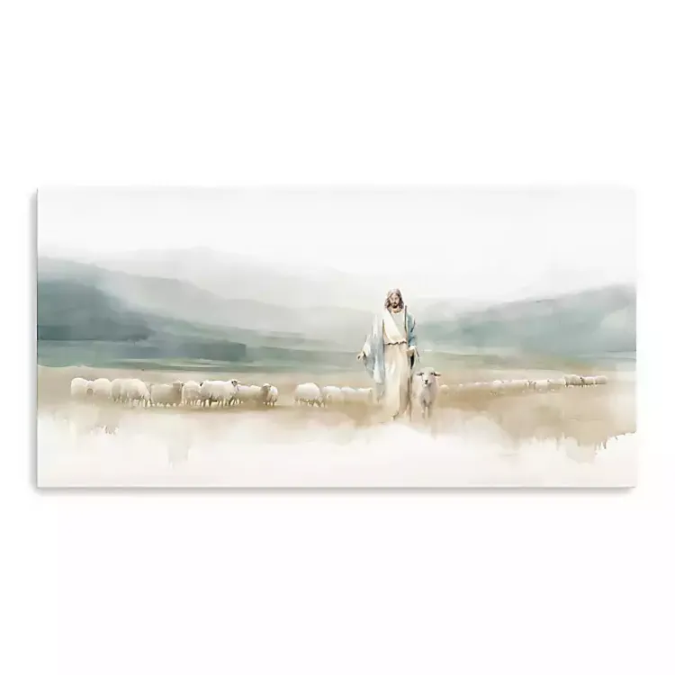 Canvas Art-Kirklands Home The Good Shepherd Canvas Art Print, 20x10 in.