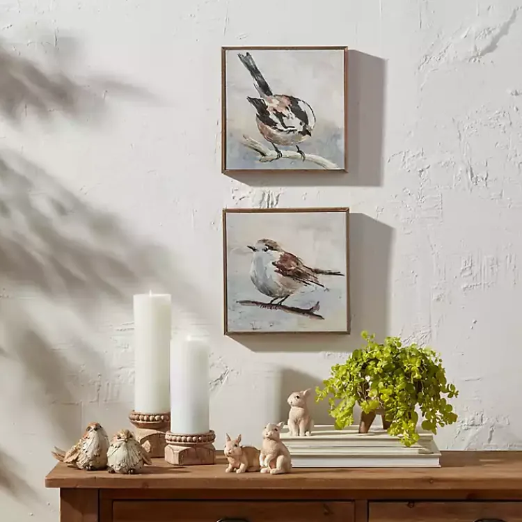Canvas Art-Kirklands Home Neutral Birds Framed Canvas Art Prints, Set of 2