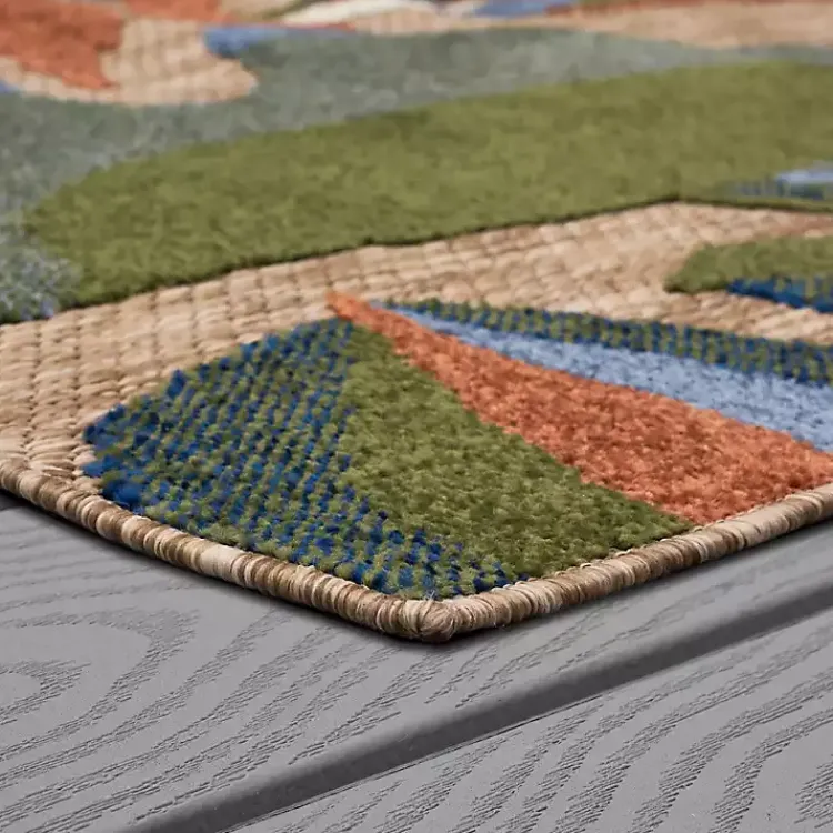 Outdoor Rugs-Kirklands Home North Shore Botanical Outdoor Area Rug, 9x12 Multi