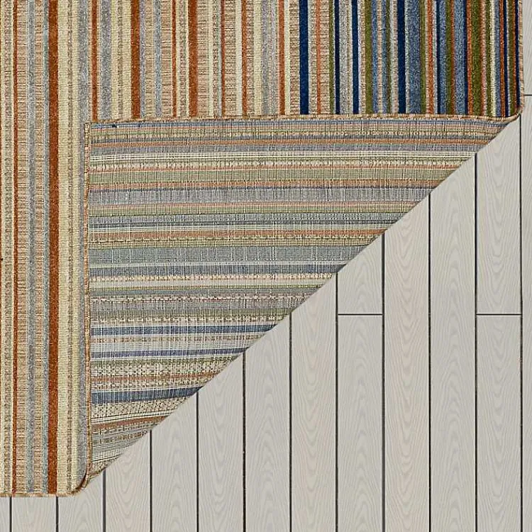 Outdoor Rugs-Kirklands Home Linear Seaside Outdoor Area Rug, 6x9 Multi