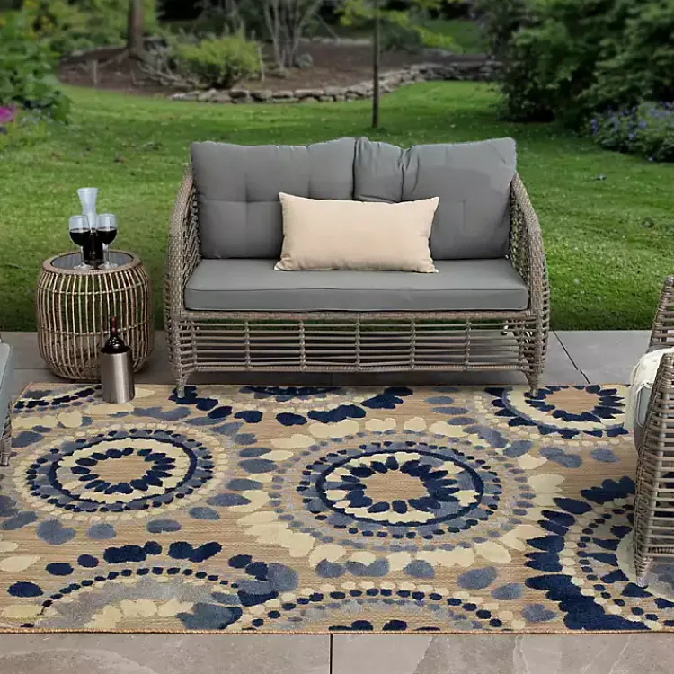 Outdoor Rugs-Kirklands Home Blue Bliss Bay Outdoor Area Rug, 6x9