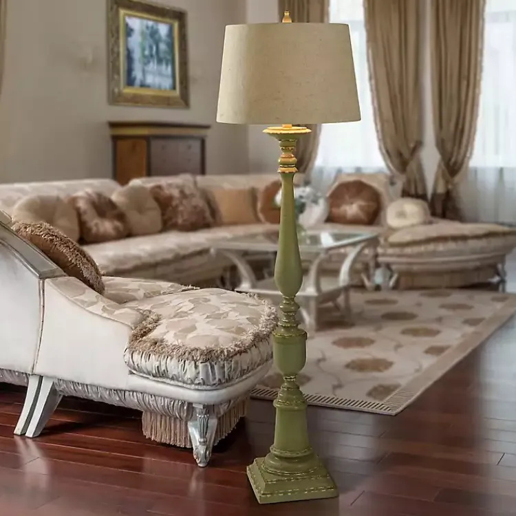Floor Lamps-Kirklands Home Antique Bourgault Floor Lamp Green