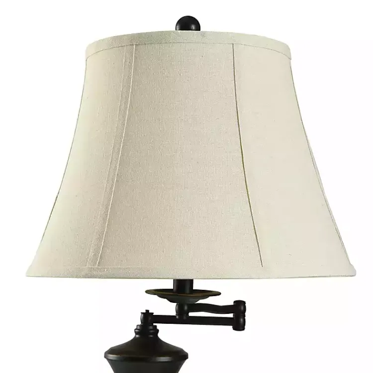 Floor Lamps-Kirklands Home Dark Bronze Madison Swing Arm Floor Lamp White