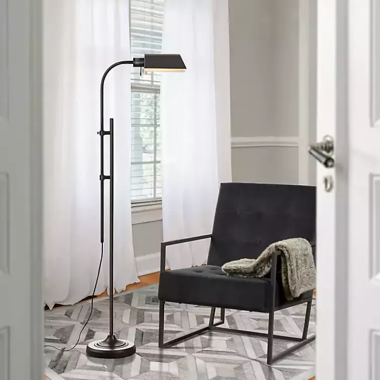 Floor Lamps-Kirklands Home Adjustable Height Pharmacy Floor Lamp Black