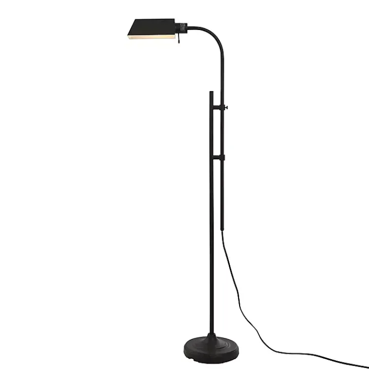 Floor Lamps-Kirklands Home Adjustable Height Pharmacy Floor Lamp Black