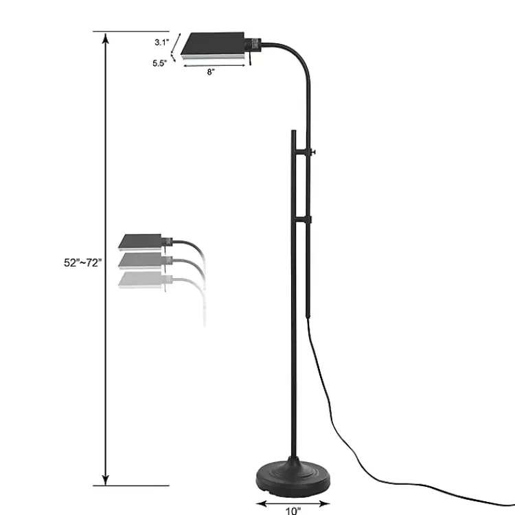 Floor Lamps-Kirklands Home Adjustable Height Pharmacy Floor Lamp Black