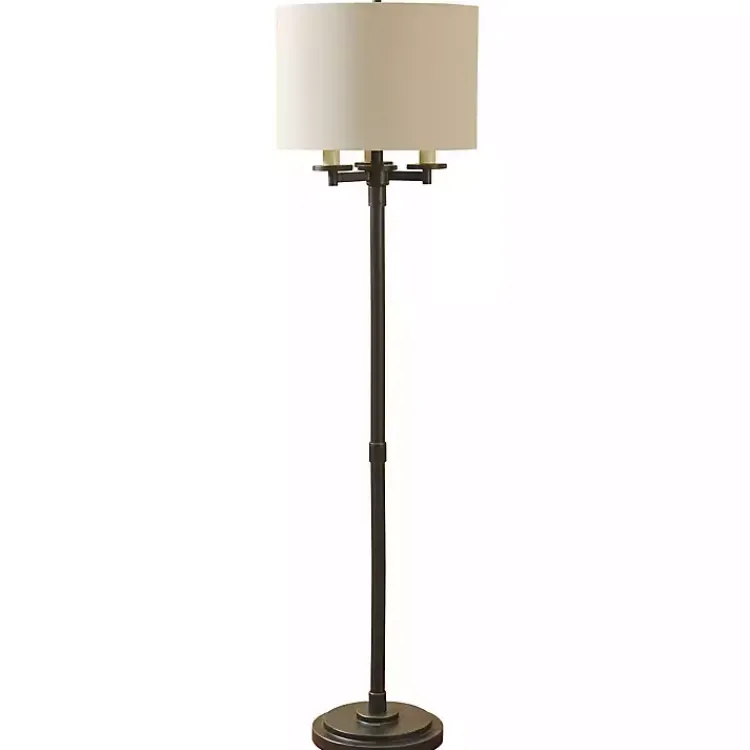 Floor Lamps-Kirklands Home Bronze Selena Candelabra Floor Lamp Tan
