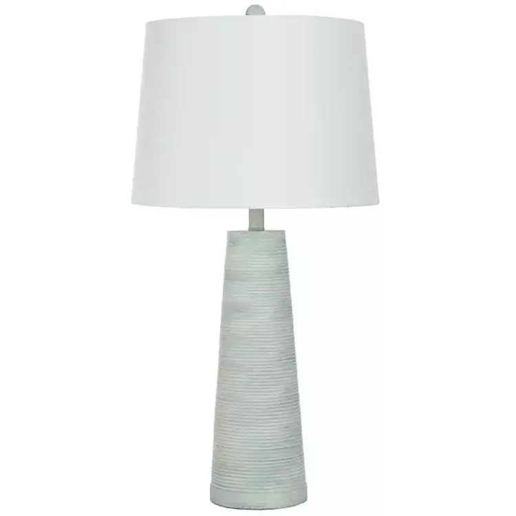 Table Lamps-Kirklands Home Textured Light Blue Tapered Table Lamp White