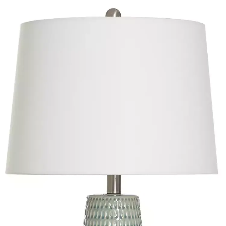 Table Lamps-Kirklands Home Sage Green Ceramic Dimpled Table Lamp White