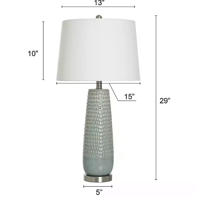 Table Lamps-Kirklands Home Sage Green Ceramic Dimpled Table Lamp White