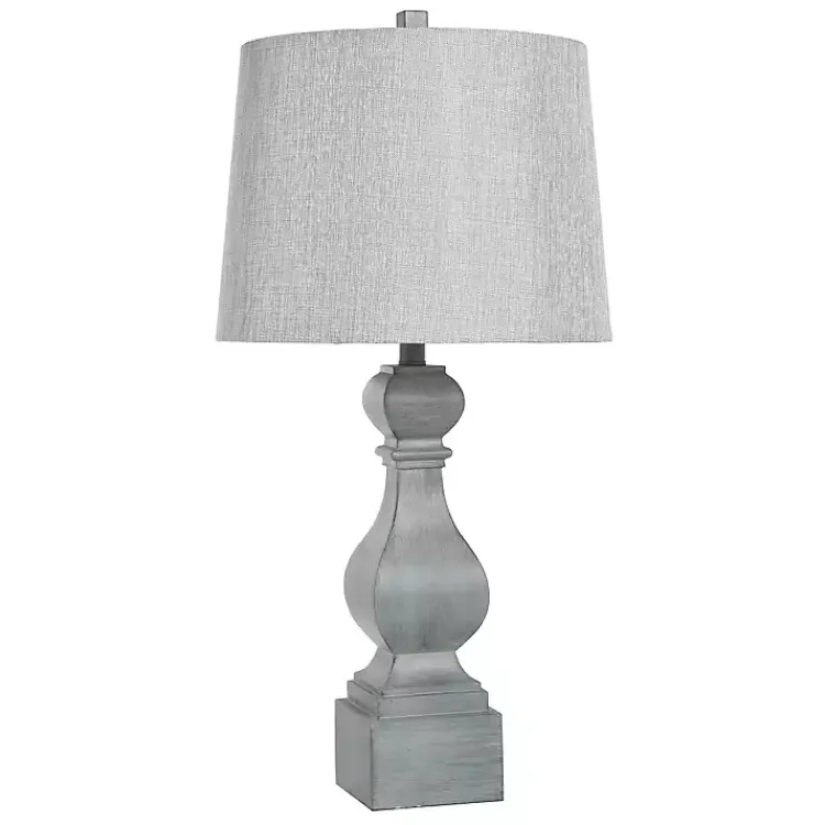 Table Lamps-Kirklands Home Distressed Traditional Baluster Table Lamp Gray