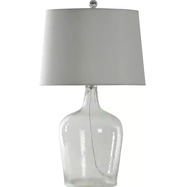 Table Lamps-Kirklands Home Clear Seeded Glass Table Lamp White