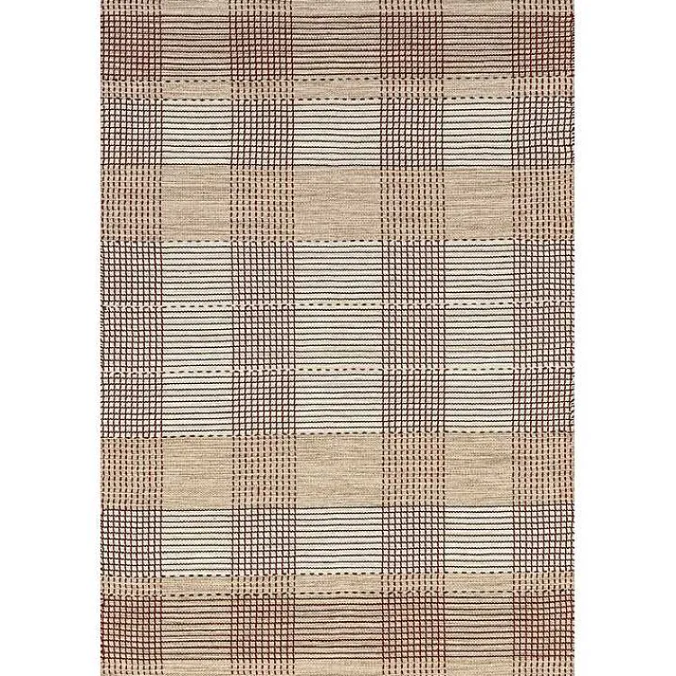 Area Rugs-Kirklands Home Plaid Emily Henderson x RugsUSA Area Rug, 4x6 Tan