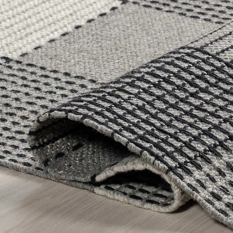 Area Rugs-Kirklands Home Plaid Emily Henderson x RugsUSA Area Rug, 5x8 Gray