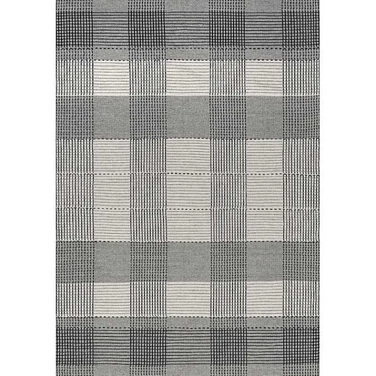 Area Rugs-Kirklands Home Plaid Emily Henderson x RugsUSA Runner, 2x8 Gray
