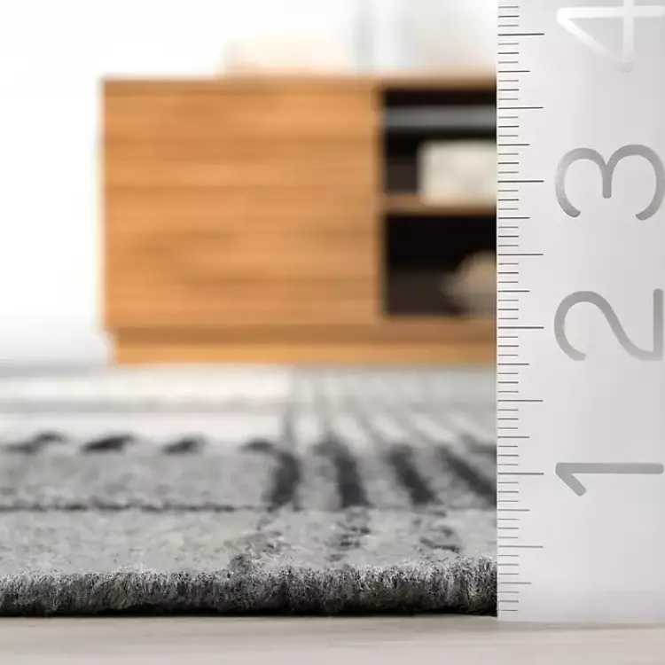 Area Rugs-Kirklands Home Plaid Emily Henderson x RugsUSA Runner, 2x8 Gray