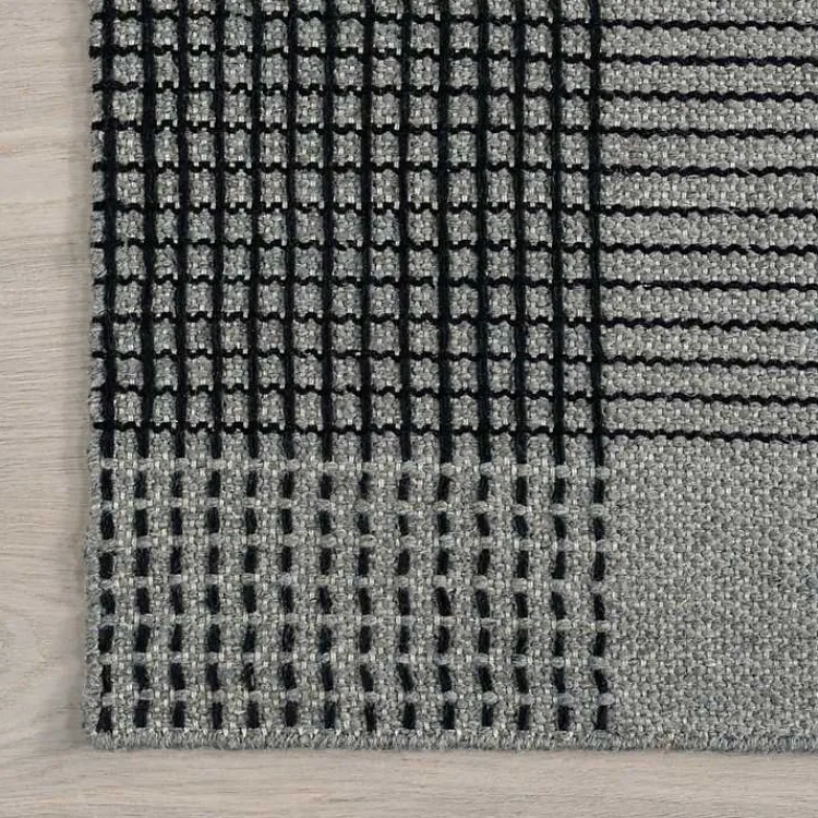 Area Rugs-Kirklands Home Plaid Emily Henderson x RugsUSA Runner, 2x8 Gray