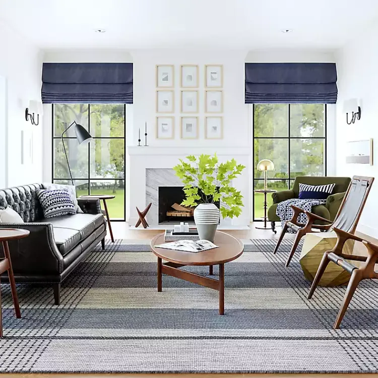 Area Rugs-Kirklands Home Blue Portland Emily Henderson x RugsUSA Rug, 5x8