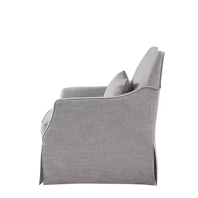 Accent Chairs-Kirklands Home Skirted Swivel Martha Stewart Accent Chair Gray