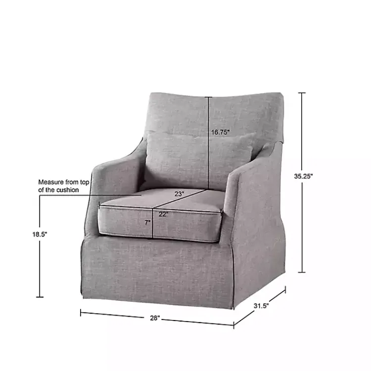 Accent Chairs-Kirklands Home Skirted Swivel Martha Stewart Accent Chair Gray